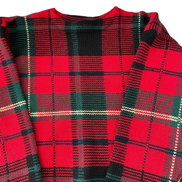 Vintage Club Room 100% Pure Wool Plaid Oversized Heavyweight Sweater Grandpa - Picture 6 of 7